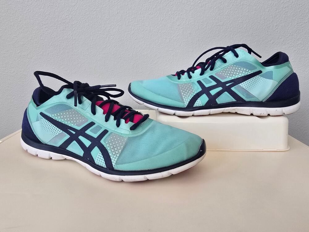 ASICS Gel Fit Nova S466N Womens 8.5 Training Shoes Mint Navy Sneakers